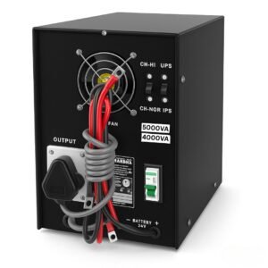 Back side of Guardian IPS 4000VA Pure Sine Wave Inverter – Connections & Safety Features.