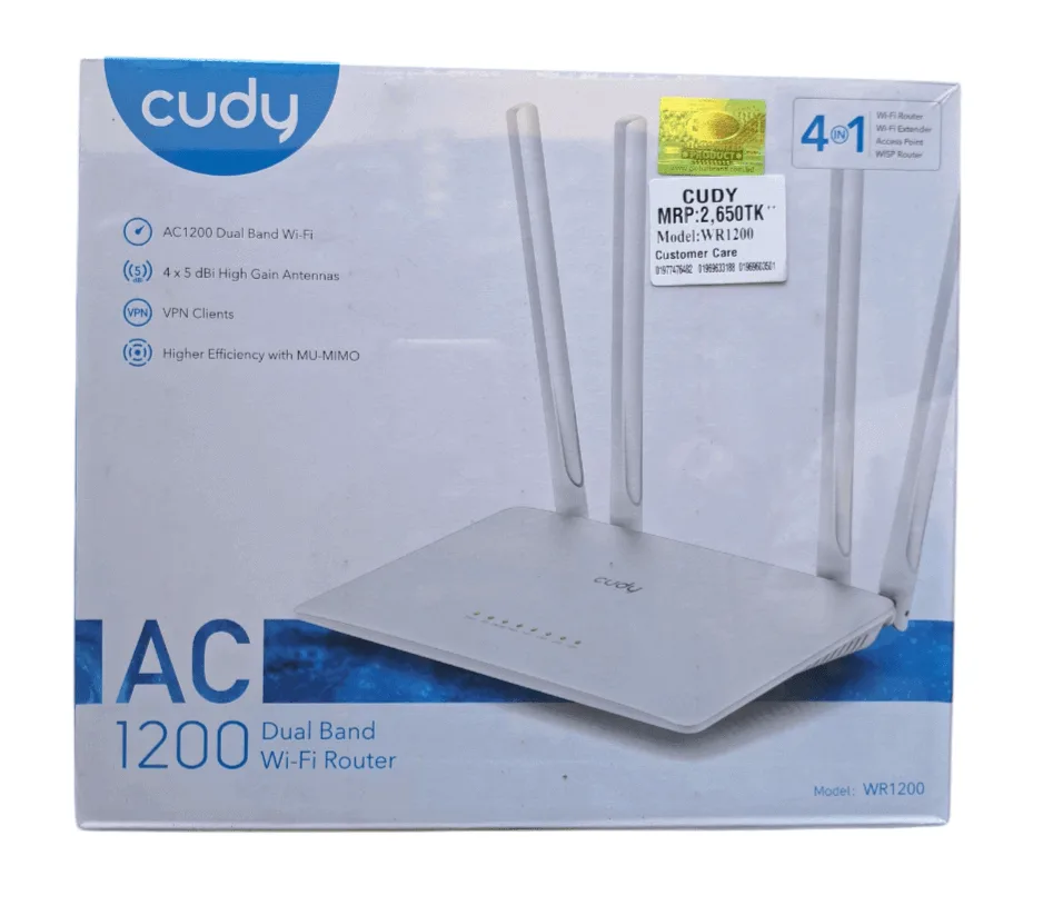 Cudy WR1200 AC1200 Dual Band Smart Wi-Fi Router – Dual-band Wi-Fi for fast, reliable internet and seamless connectivity.