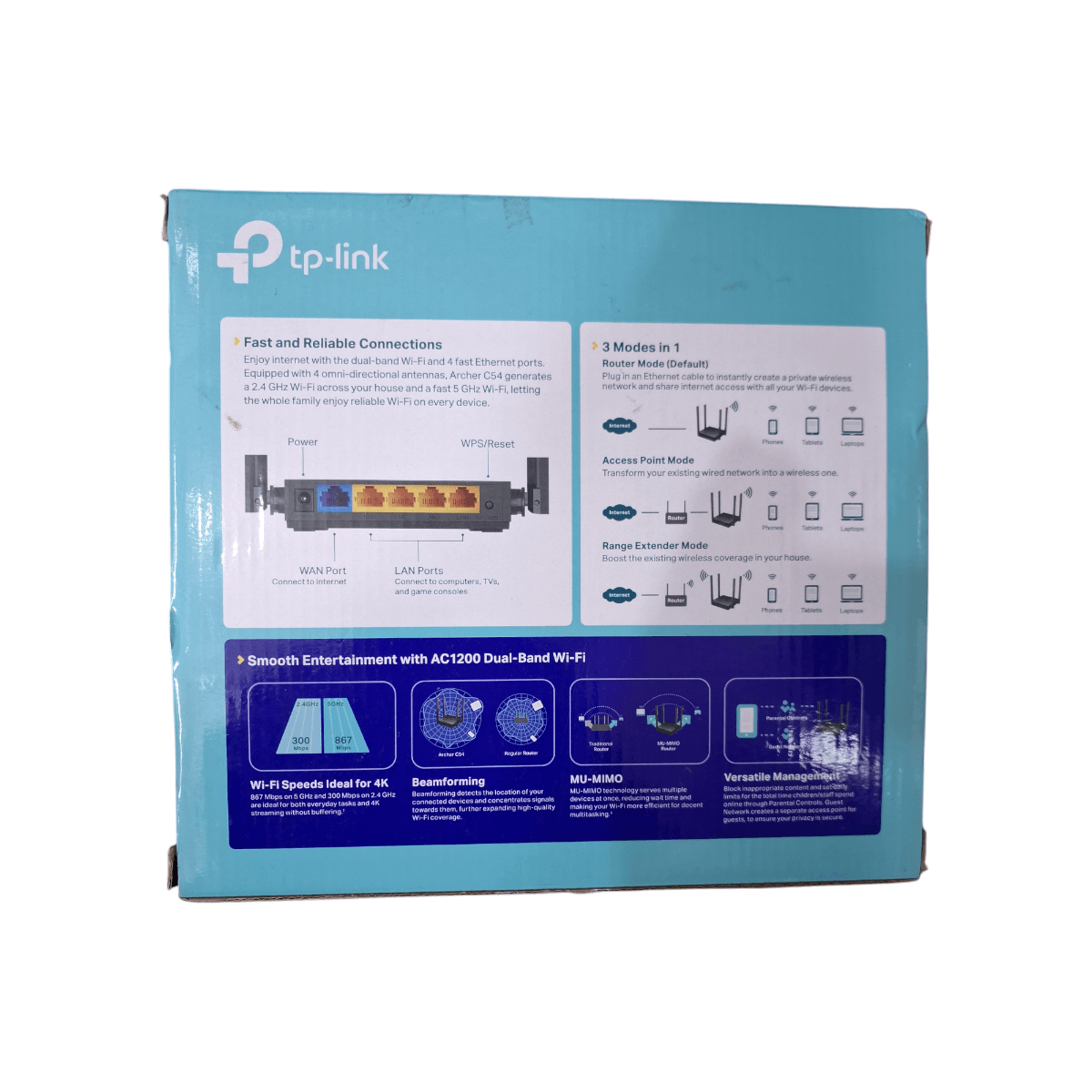 Buy TP-Link Archer C54 AC1200 Dual Band 4 Antenna MU-MIMO Beamforming ...