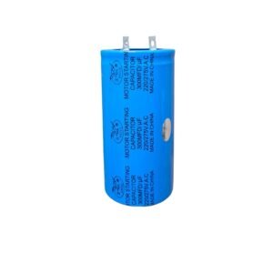 Motor Start Capacitor 300MFD with cylindrical design and terminal connectors, used to deliver high starting torque for single-phase electric motors
