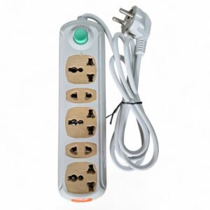 DIGI TECH 32 2 Meter Multi Plug  5-Port 2-Pin White Power Strip