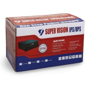 Super Vision IPS 1500VA 24V PSW inverter packaging showing box with LCD display and safety features