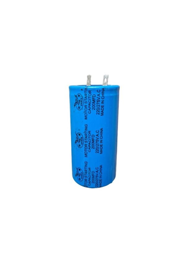 Motor Start Capacitor 200MFD Motor Start Capacitor 200MFD Replacement Electrical Component 200MFD Motor Start Capacitor for Electric Motors, High-Performance Replacement Part 200MFD Motor Start Capacitor, cylindrical electrical component for AC motor starting applications