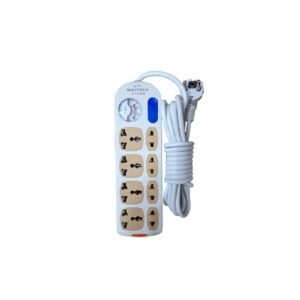 DIGI TECH 455 5 Meter Multi Plug 8-Port 2-Pin, providing convenient and reliable power supply with 8 ports for multiple devices