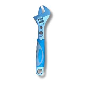 12" Adjustable Wrench With rubber grip handle, durable steel spanner for DIY, plumbing, automotive and professional use.