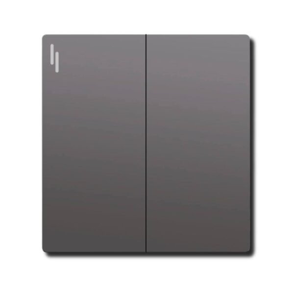 EZZE 2 Gang Grey Ultra Slim Switch designed for modern homes and offices, offering dual control and efficient functionality with a sleek design.