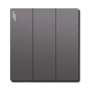 EZZE 3 Gang Grey Ultra Slim Switch designed for modern homes and offices, offering efficient control with three switches and a sleek design.