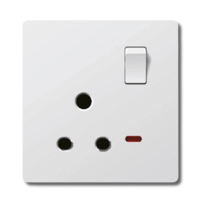 EZZE 3 Pin White 15A Ultra Slim Combined Socket designed for high-power devices, offering sleek design and easy installation.