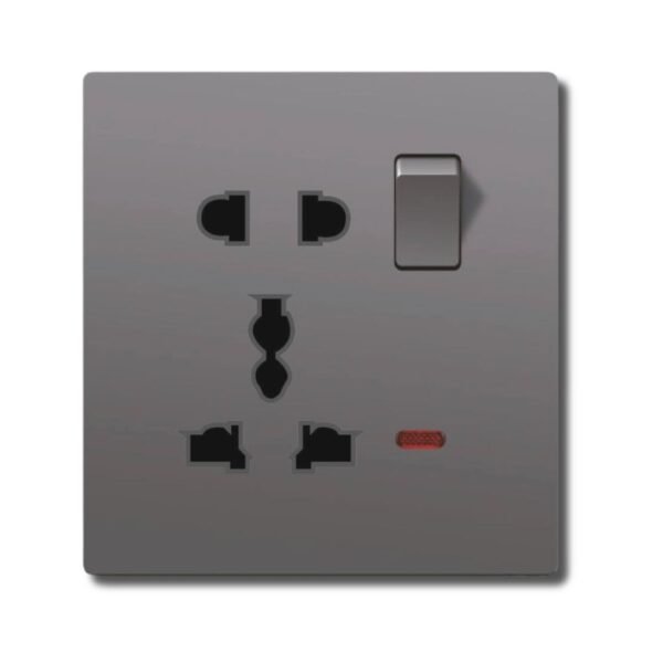 EZZE 5 Pin Grey Ultra Slim Socket Multi-Purpose offering efficient and secure multi-device connections, with a sleek and modern design.