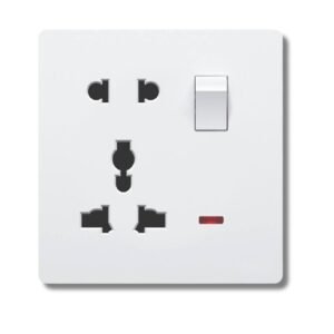 EZZE 5 Pin White Multi-Purpose Ultra Slim Socket designed for safe, multi-device connectivity, featuring a modern and compact design