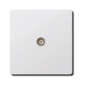 EZZE White Ultra Slim TV Socket designed for modern homes and offices, offering efficient TV connections with a stylish and slim design.