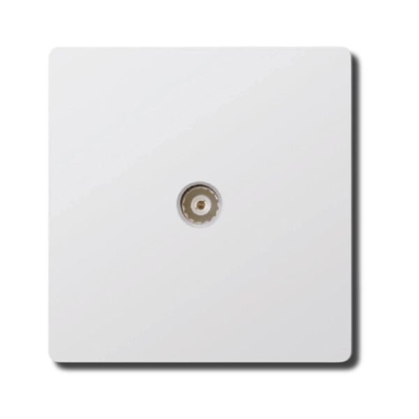 EZZE White Ultra Slim TV Socket designed for modern homes and offices, offering efficient TV connections with a stylish and slim design.