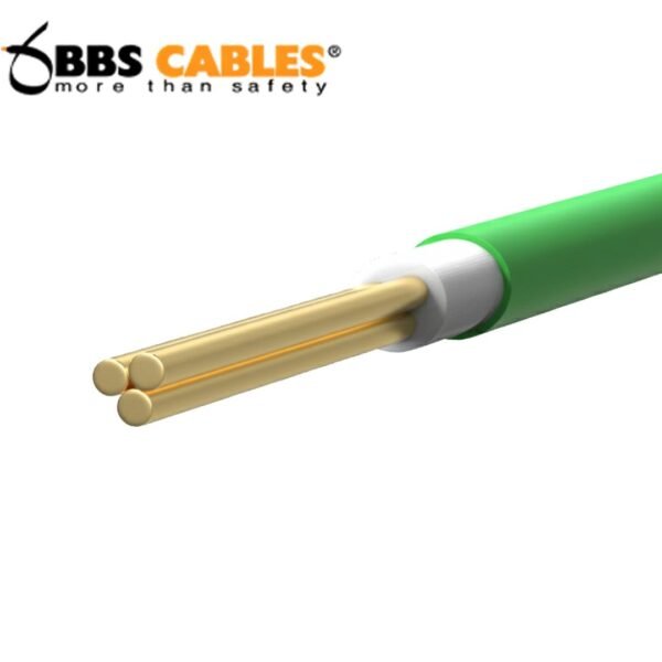 BBS 1 Core Cable 1x1.0 RM Green 3w BYA skin coated flame retardant FR wire for safe and efficient electrical wiring