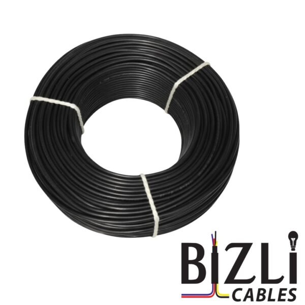 BIZLI 1 Core Cable 1x1.0 RM Black 3w BYA Skin Coated FR
