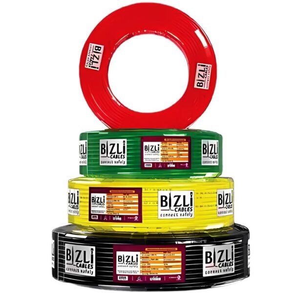 BIZLI 1 Core Cable 1x1.0 RM Green 3w BYA skin coated flame retardant FR wire for safe and durable electrical wiring
