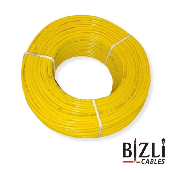 BIZLI 1 Core Cable 1x1.3 RM Yellow 3w BYA Skin Coated FR