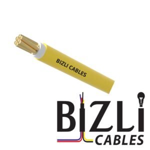 BIZLI 1 Core Cable 1x1.5 RM Yellow 7w BYA skin coated flame retardant FR wire for safe and durable electrical wiring