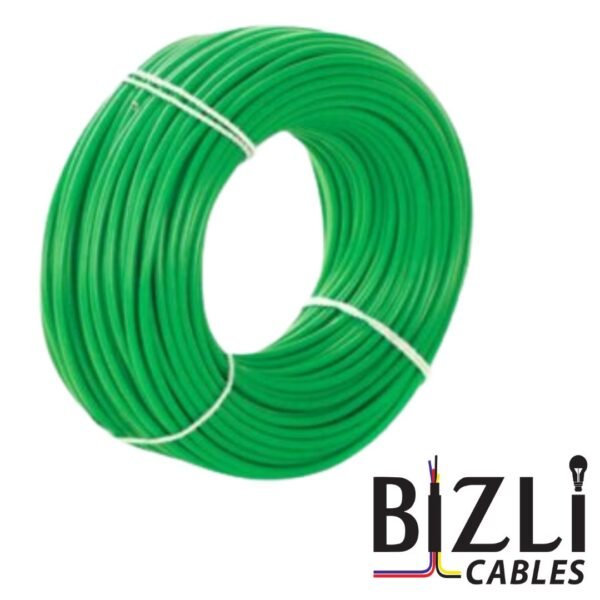 BIZLI 1 Core Cable 1x2.0 RM Green 3w BYA Skin Coated FR