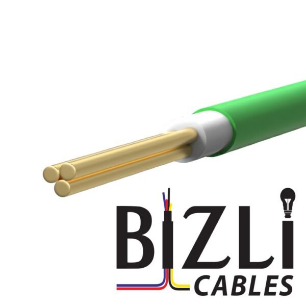BIZLI 1 Core Cable 1x2.0 RM Green 3w BYA skin coated flame retardant FR wire for safe and efficient electrical wiring