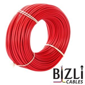 BIZLI 1 Core Cable 1x2.0 RM Red 3w BYA Skin Coated FR