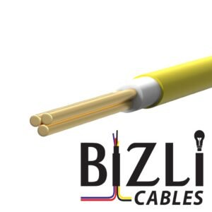 BIZLI 1 Core Cable 1x2.0 RM Yellow 3w BYA skin coated flame retardant FR wire for safe and efficient electrical wiring
