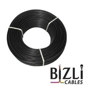 BIZLI 1 Core Cable 1x2.5 RM Black 7w BYA Skin Coated FR
