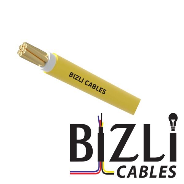 BIZLI 1 Core Cable 1x2.5 RM Yellow 7w BYA skin coated flame retardant FR wire for safe and efficient electrical wiring