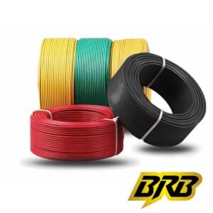 BRB 1 core cable 1x1.0 RM in black with BYA skin coating, flame retardant single-core electrical wire for safe and durable installations.