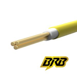 BRB 1 core cable 1x1.3 RM in yellow with BYA skin coating, flame retardant electrical wire for secure and efficient installations.