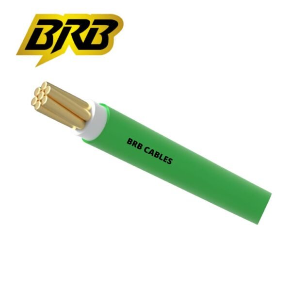 BRB 1 core cable 1x1.5 RM in green with BYA skin coating, flame retardant single-core electrical wire for safe and efficient power distribution.