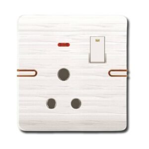 EZZE Pearl Gold 3 Pin 15A Combined Socket – হেভি ডিউটি, ফায়ারপ্রুফ ও স্টাইলিশ সকেট