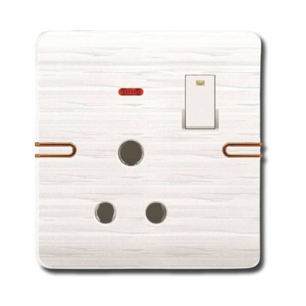 EZZE Pearl Gold 3 Pin 15A Combined Socket – হেভি ডিউটি, ফায়ারপ্রুফ ও স্টাইলিশ সকেট