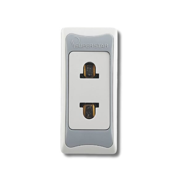 Super Star Premium 2-Pin Socket – Fire Retardant, Generator Friendly, Durable, Copper Screws, BDS IEC Certified