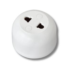 Super Star Round 2-Pin Socket – Fire Retardant, Generator Friendly, Durable, Copper Screws, BDS IEC Certified